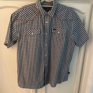 Howler Bros Short Sleeve Plaid Shirt with pearl snaps